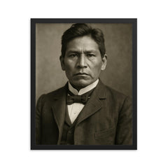 Carlos Montezuma framed print on a plain backdrop in size 16"x20".