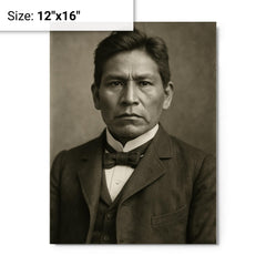 Carlos Montezuma metal print on a plain backdrop in size 12"x16".