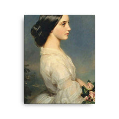 Carmen Aguado, Duchesse de Montmorency by Franz Xavier Winterhalter, 1860 canvas print on a plain backdrop in size 16"x20".