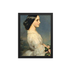 Carmen Aguado, Duchesse de Montmorency by Franz Xavier Winterhalter, 1860 framed print on a plain backdrop in size 12"x16".
