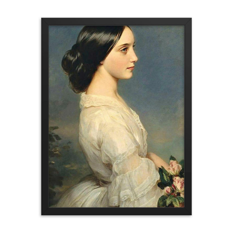 Carmen Aguado, Duchesse de Montmorency by Franz Xavier Winterhalter, 1860 framed print on a plain backdrop in size 18