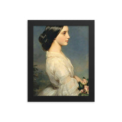 Carmen Aguado, Duchesse de Montmorency by Franz Xavier Winterhalter, 1860 framed print on a plain backdrop in size 8"x10".