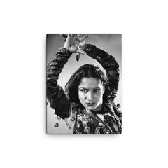 Carmen Amaya canvas print on a plain backdrop in size 12"x16".