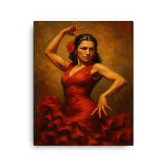 Carmen Amaya canvas print on a plain backdrop in size 16"x20".