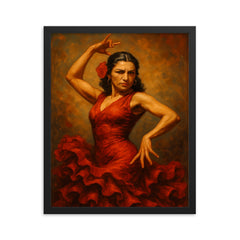 Carmen Amaya framed print on a plain backdrop in size 16"x20".