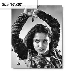 Carmen Amaya metal print on a plain backdrop in size 16"x20".