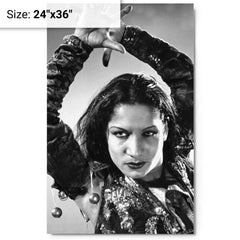 Carmen Amaya metal print on a plain backdrop in size 24"x36".