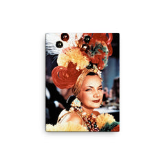 Carmen Miranda canvas print on a plain backdrop in size 12"x16".