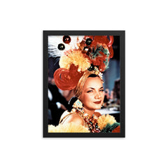 Carmen Miranda framed print on a plain backdrop in size 12"x16".