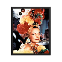 Carmen Miranda framed print on a plain backdrop in size 16"x20".