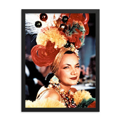 Carmen Miranda framed print on a plain backdrop in size 18"x24".