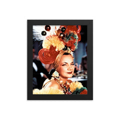 Carmen Miranda framed print on a plain backdrop in size 8"x10".