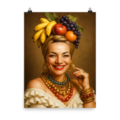 Carmen Miranda portrait poster on a plain backdrop in size 8"x10".