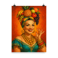 Carmen Miranda poster on a plain backdrop in size 8"x10".