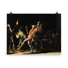 Carnival Clowns by Willem Duyster, 1620 poster on a plain backdrop in size 8"x10".