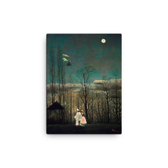 Carnival Evening by Henri Rousseau, 1886 canvas print on a plain backdrop in size 12"x16".