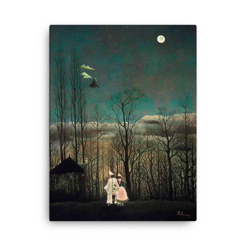 Carnival Evening by Henri Rousseau, 1886 canvas print on a plain backdrop in size 18