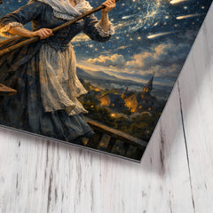 Caroline Herschel sweeping comet filled skies metal print mockup