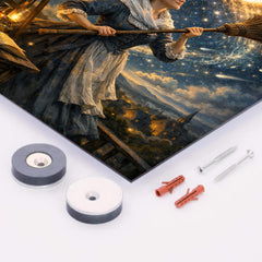 Caroline Herschel sweeping comet filled skies metal print mockup