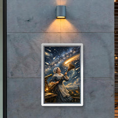 Caroline Herschel sweeping comet filled skies poster 2