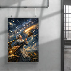 Caroline Herschel sweeping comet filled skies poster 4