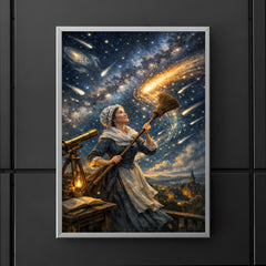 Caroline Herschel sweeping comet filled skies poster 5