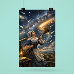 Caroline Herschel sweeping comet filled skies poster 6