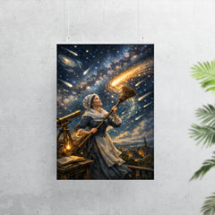 Caroline Herschel sweeping comet filled skies poster 7