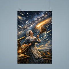 Caroline Herschel sweeping comet filled skies poster 9