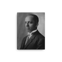 Carter G Woodson canvas print on a plain backdrop in size 12"x16".
