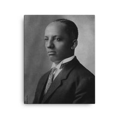 Carter G Woodson canvas print on a plain backdrop in size 16"x20".