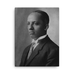 Carter G Woodson canvas print on a plain backdrop in size 18"x24".