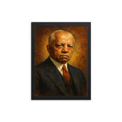 Carter G Woodson framed print on a plain backdrop in size 12"x16".