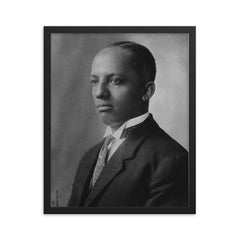 Carter G Woodson framed print on a plain backdrop in size 16"x20".