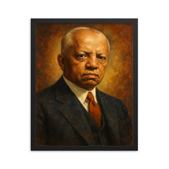 Carter G Woodson framed print on a plain backdrop in size 16"x20".