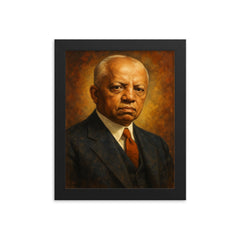 Carter G Woodson framed print on a plain backdrop in size 8"x10".
