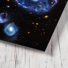Cartwheel Galaxy by James Webb Space Telescope metal print mockup