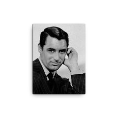 Cary Grant canvas print on a plain backdrop in size 12"x16".