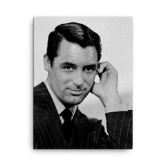 Cary Grant canvas print on a plain backdrop in size 18"x24".
