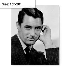 Cary Grant metal print on a plain backdrop in size 16"x20".