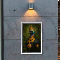 Cassowary as jungle emperor with ceremonial gold poster 2
