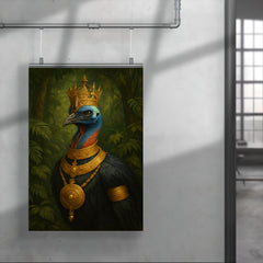 Cassowary as jungle emperor with ceremonial gold poster 4