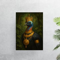 Cassowary as jungle emperor with ceremonial gold poster 7
