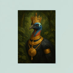 Cassowary as jungle emperor with ceremonial gold poster 8