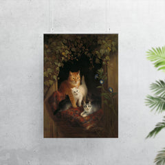 Cat with Kittens by Henriette Ronner-Knip, 1844 poster 7