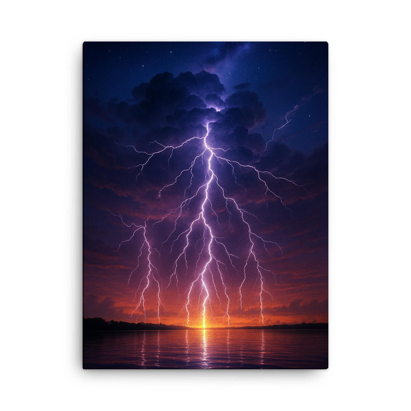 Catatumbo Lightning Venezuela canvas print on a plain backdrop in size 18