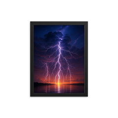 Catatumbo Lightning Venezuela framed print on a plain backdrop in size 12"x16".