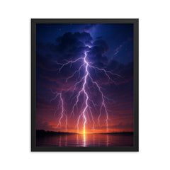 Catatumbo Lightning Venezuela framed print on a plain backdrop in size 16"x20".