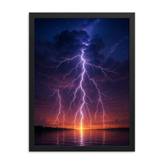 Catatumbo Lightning Venezuela framed print on a plain backdrop in size 18"x24".