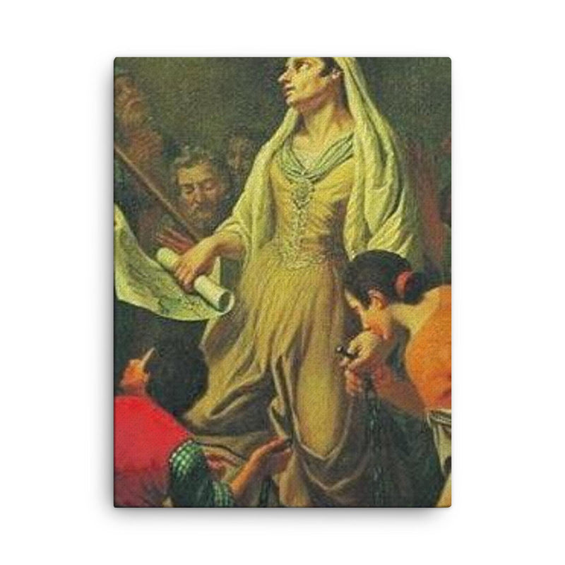 Caterina Vitale canvas print on a plain backdrop in size 18